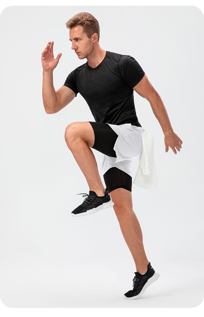 Short de fitness pour hommes avec double couche - Confort et soutien optimal