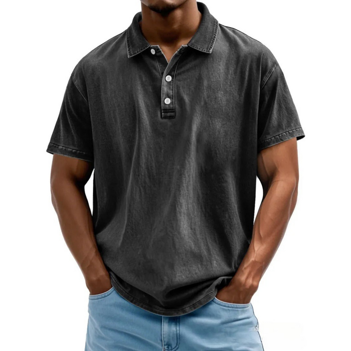 Polo Relaxed Fit pour hommes - Vintage Washed Look, Short Sleeve CasualStyle