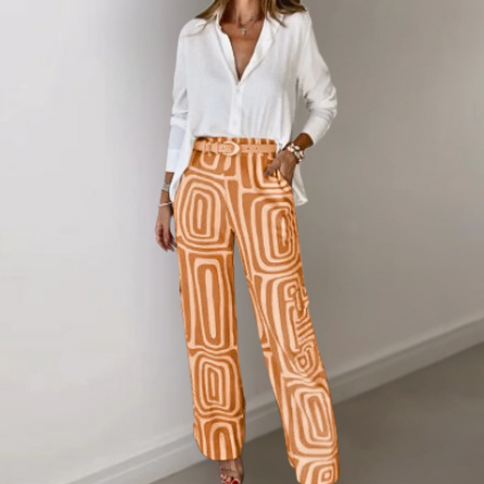 Lara | Ensemble d'été orange pour femmes pour un look frais et tendance