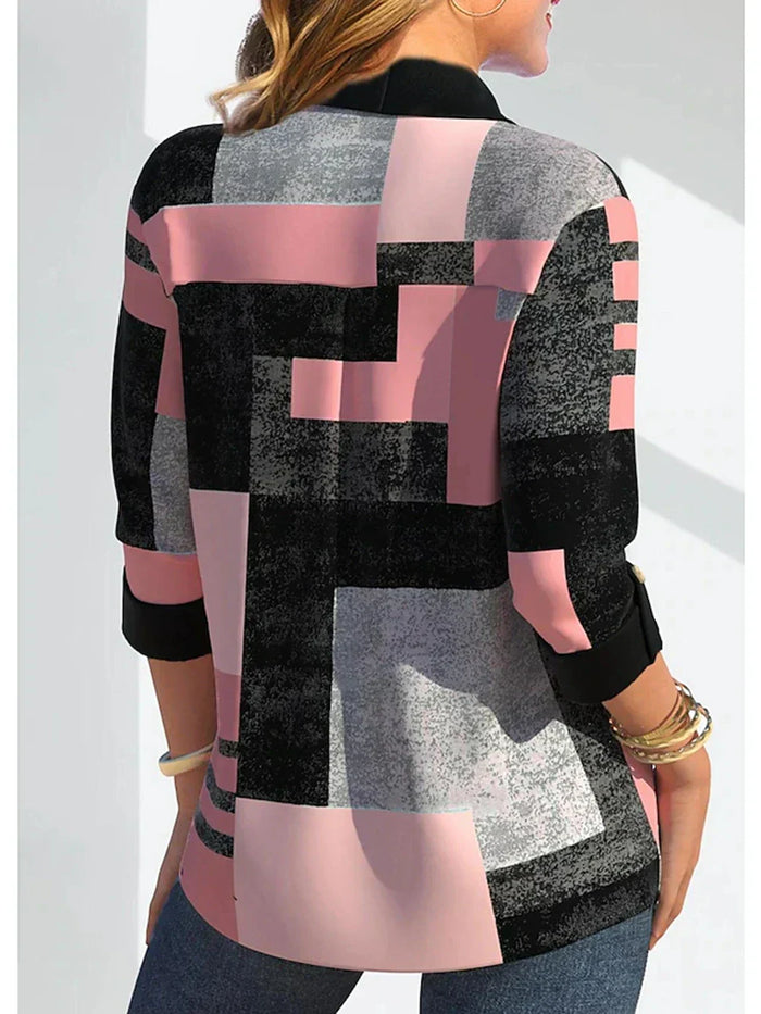 T-shirt graphique élégant pour femmes - blouse moderne noire et rose pour un look branché