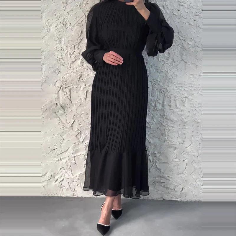 Robe plissée midi pour femme - Élégance intemporelle et style sophistiqué