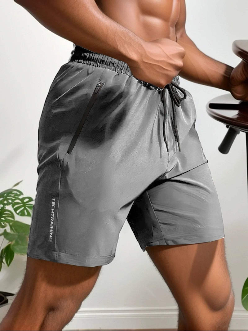 Shorts de sport pour hommes - Tissu léger et Absorbant - Flexibles et avec poche zippée