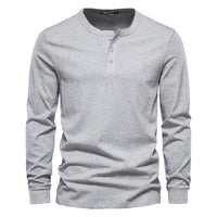 T-shirt pour homme à manches longues et col sans collet pour un style décontracté et élégant