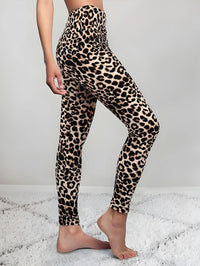 Pantalon de yoga élégant et confortable à imprimé léopard pour un confort ultime