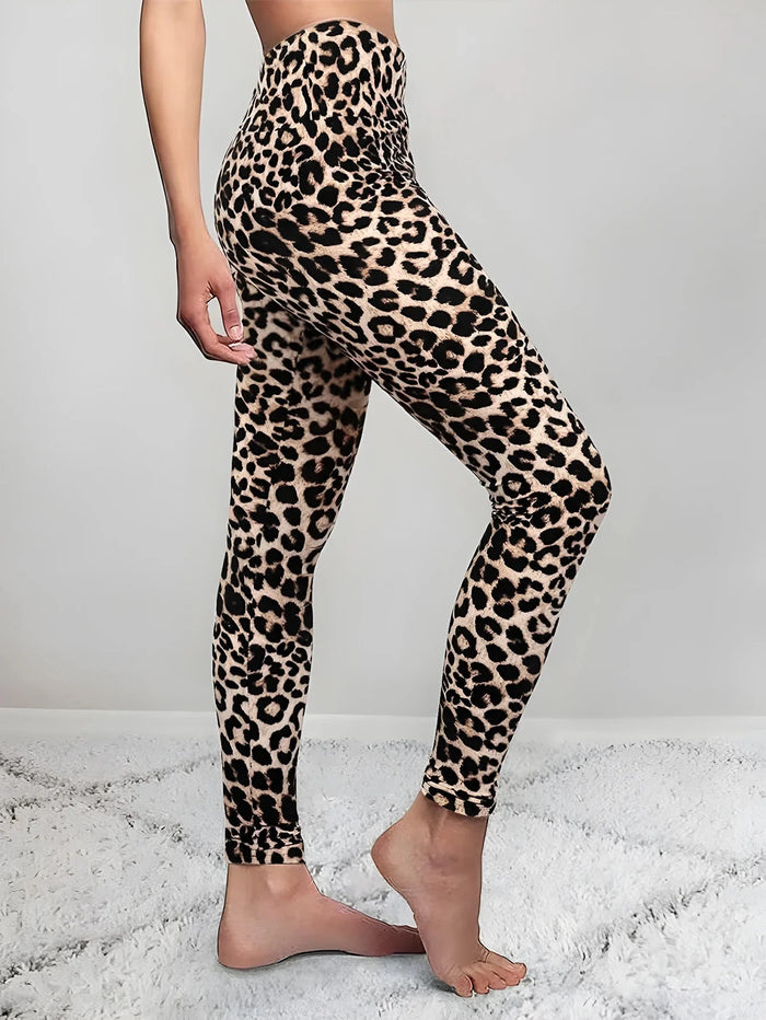 Pantalon de yoga élégant et confortable à imprimé léopard pour un confort ultime