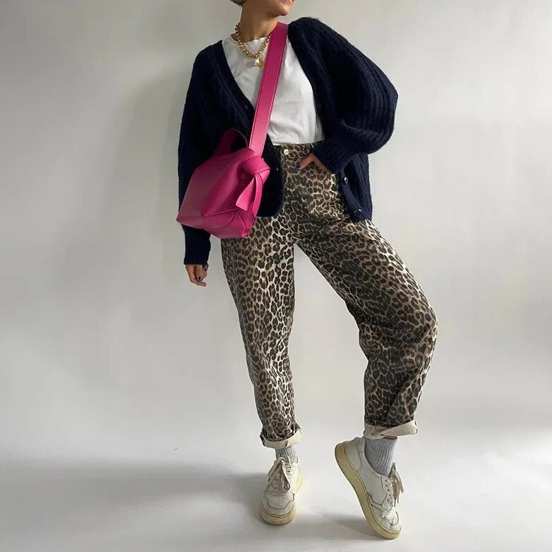 Pantalon imprimé léopard pour femmes - Pantalon décontracté élégant et confortable pour toutes les occasions