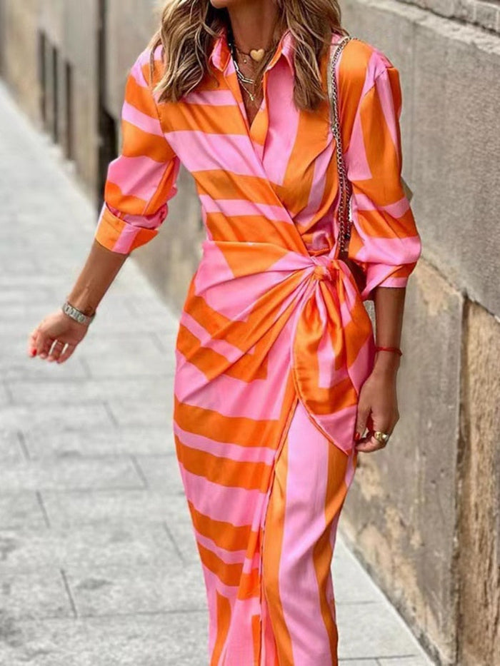 Robe enveloppante à imprimé chic | Velanora Tissu léger Parfait pour toutes les occasions