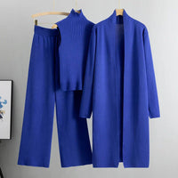 Élégant ensemble de vêtements d'intérieur 3 pièces en tricot pour femmes, pour un confort et un style ultimes