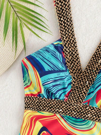 Maillot de bain une pièce pour femmes à décolleté en V élégante