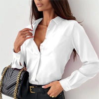 Élégante blouse à manches longues pour femmes - tenue de bureau élégante et polyvalente en tissu doux et léger