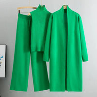 Élégant ensemble de vêtements d'intérieur 3 pièces en tricot pour femmes, pour un confort et un style ultimes