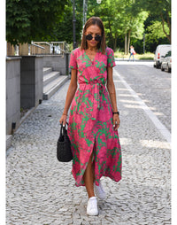 Élégante robe longue d'été à imprimé floral - Linda