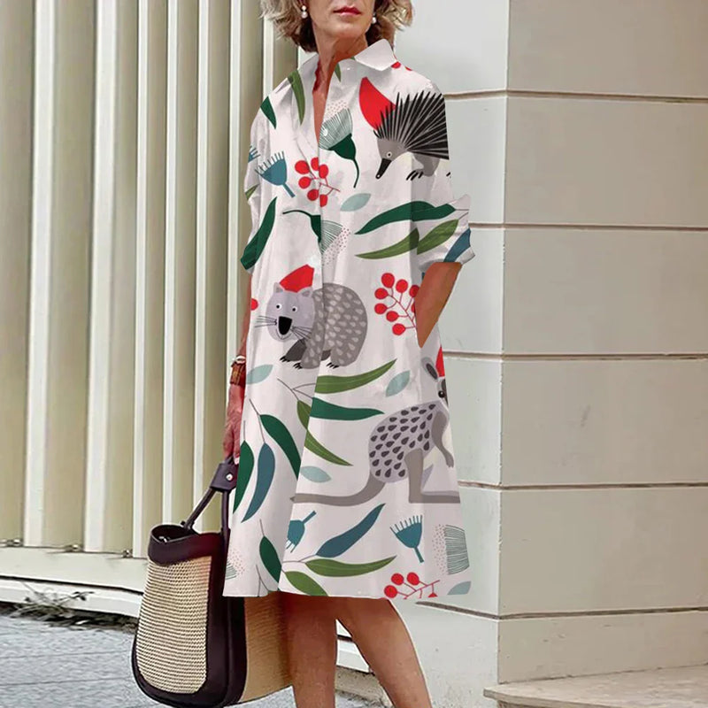 Robe élégante en polyester mi-longue jusqu'aux genoux