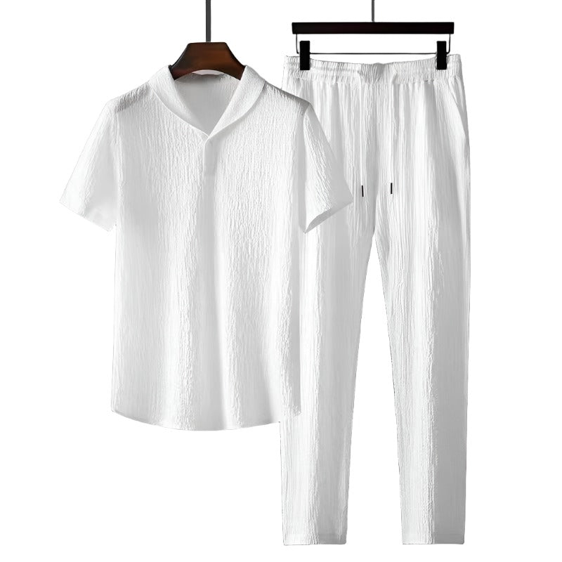 Matthijs | Elégant ensemble polo et pantalon en coton pour un look élégant