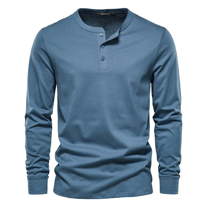 T-shirt pour homme à manches longues et col sans collet pour un style décontracté et élégant