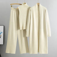 Élégant ensemble de vêtements d'intérieur 3 pièces en tricot pour femmes, pour un confort et un style ultimes