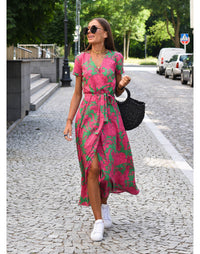 Élégante robe longue d'été à imprimé floral - Linda