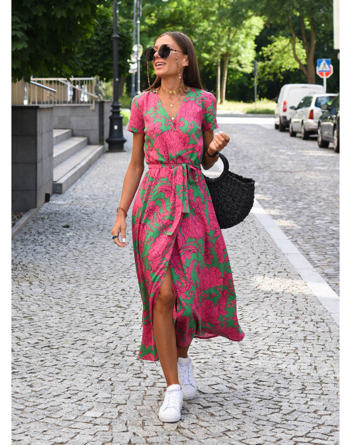 Élégante robe longue d'été à imprimé floral - Linda