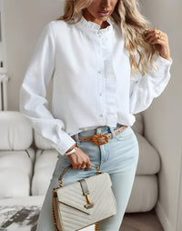 Élégante blouse rayée pour femme avec boutons pour un look élégant