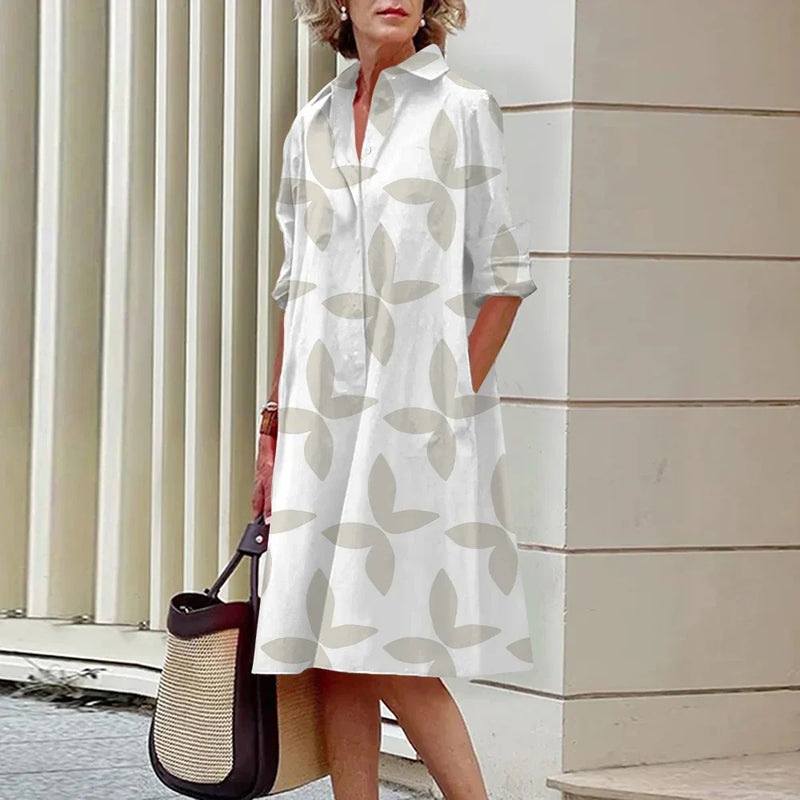 Robe élégante en polyester mi-longue jusqu'aux genoux