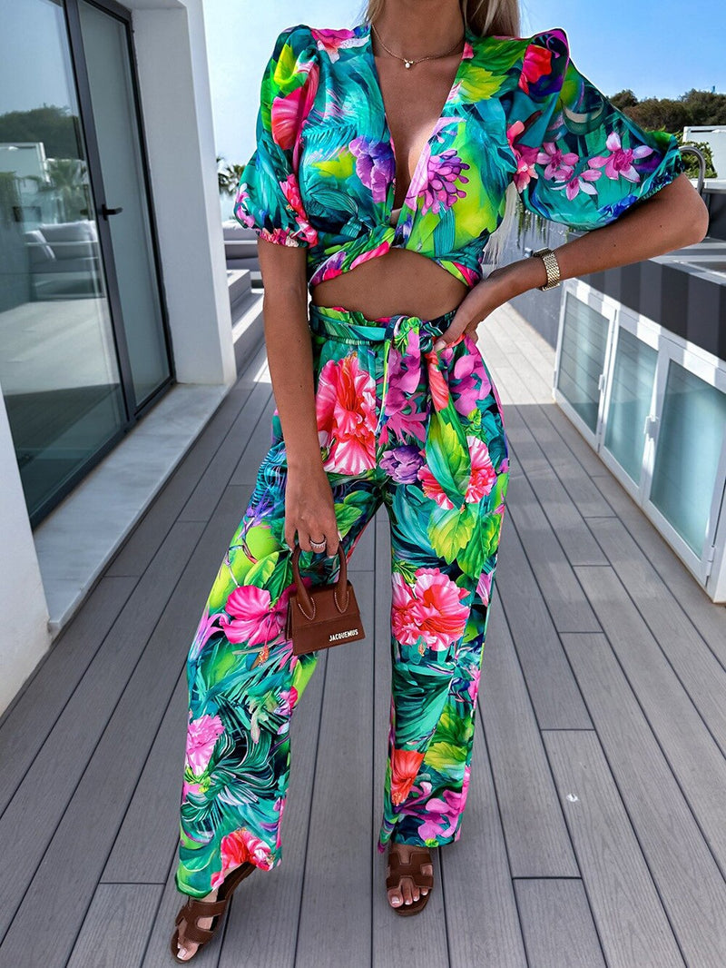 Rosalie | Ensemble deux pièces élégant avec imprimé stylisé pour un look parfait