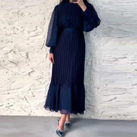 Robe plissée midi pour femme - Élégance intemporelle et style sophistiqué