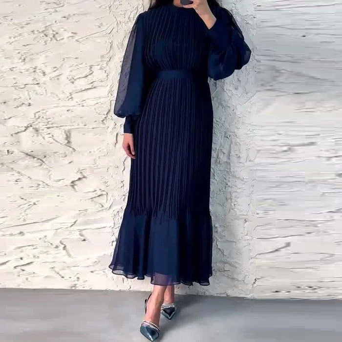 Robe plissée midi pour femme - Élégance intemporelle et style sophistiqué