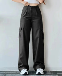 Pantalon cargo pour femmes - Taille haute fonctionnelle pour des vêtements de ville élégants et polyvalents