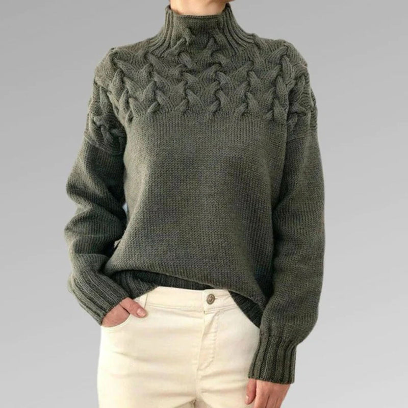 Elegant Sassa Women's Knitted Hooded Sweater for a Perfect Fit (Pull à capuche en tricot pour femmes pour un ajustement parfait)