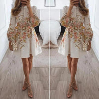 Mini robe chic à imprimé floral et boutons - Liv