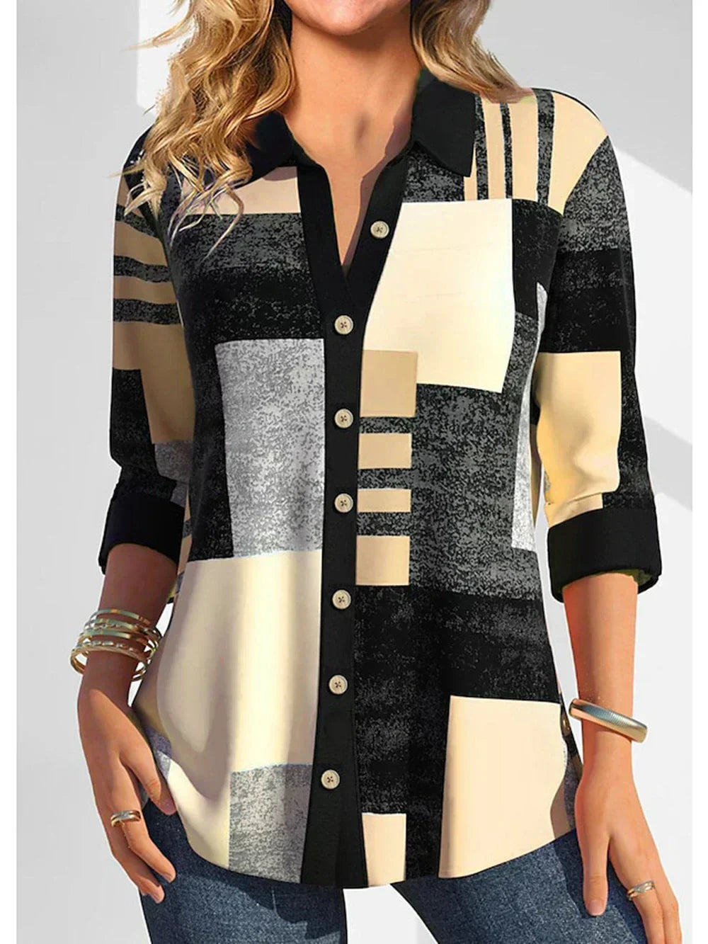 T-shirt graphique élégant pour femmes - blouse moderne noire et rose pour un look branché