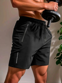 Shorts de sport pour hommes - Tissu léger et Absorbant - Flexibles et avec poche zippée