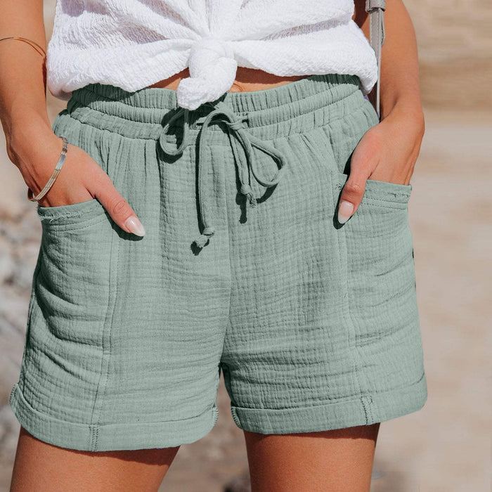 Shorts Décontractés pour Femmes - Tissu Légère et Respirant - Taille Élastique à Cordons - Coupe Confortable