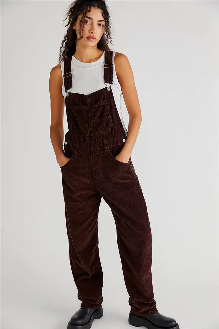 Salopette en velours côtelé pour femmes - pantalon décontracté confortable et élégant pour tous les jours