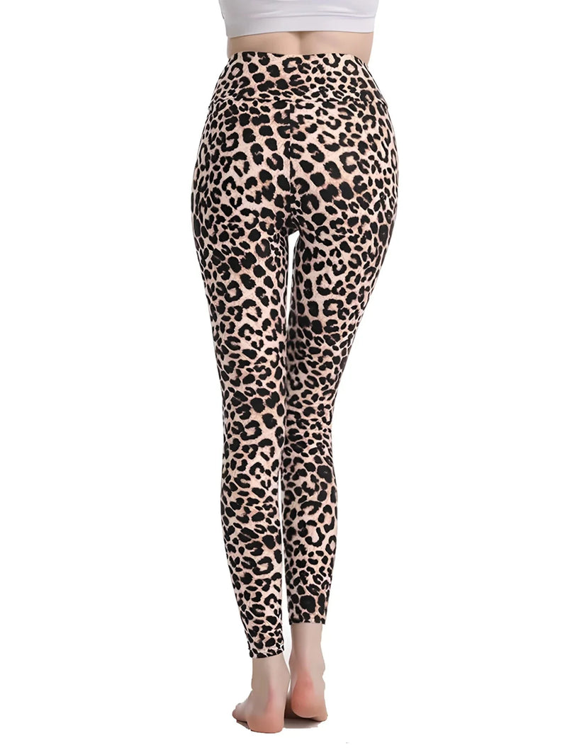 Pantalon de yoga élégant et confortable à imprimé léopard pour un confort ultime
