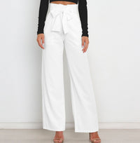 Pantalon élégant à taille haute avec nœud pour un look stylé
