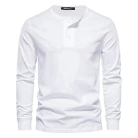 T-shirt pour homme à manches longues et col sans collet pour un style décontracté et élégant