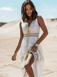 Robe longue d'été style bohème - Robe Avery élégante et confortable