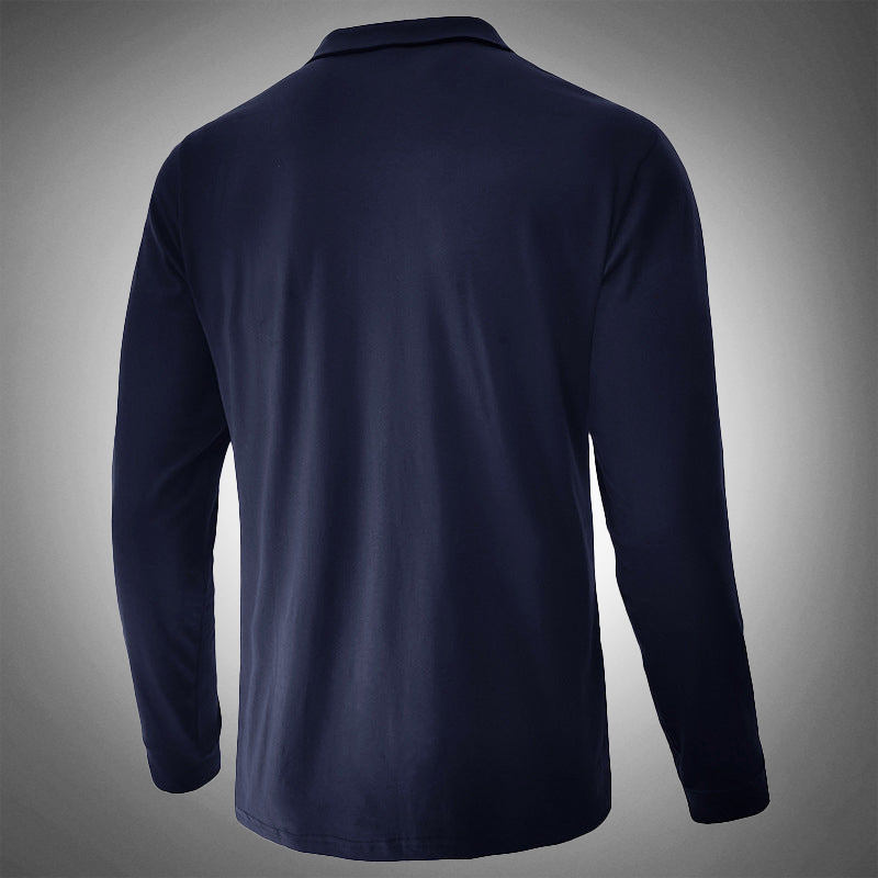 Polo à manches longues élégant pour hommes avec fermeture à glissière - coupe étroite, style décontracté et sophistiqué