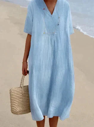 Robe élégante en lin pour femmes pour un look estival chic