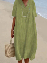 Robe élégante en lin pour femmes pour un look estival chic
