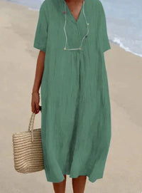 Robe élégante en lin pour femmes pour un look estival chic