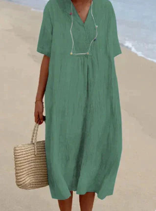 Robe élégante en lin pour femmes pour un look estival chic