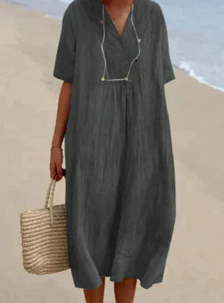 Robe élégante en lin pour femmes pour un look estival chic