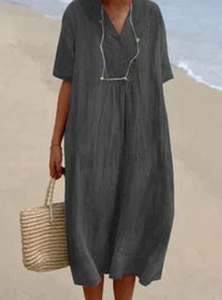 Robe élégante en lin pour femmes pour un look estival chic