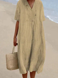 Robe élégante en lin pour femmes pour un look estival chic