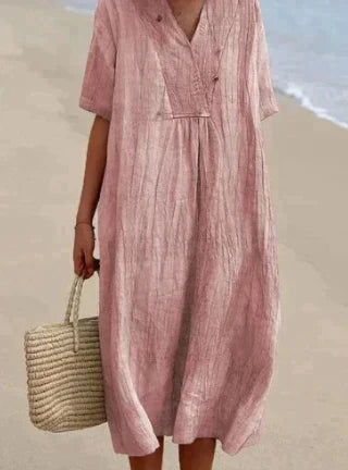 Robe élégante en lin pour femmes pour un look estival chic