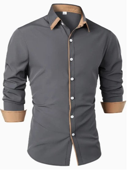 Chemise décontractée pour homme à manches longues et respirante