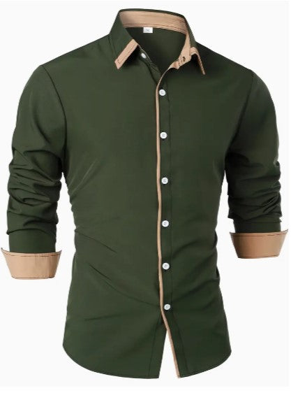 Chemise décontractée pour homme à manches longues et respirante