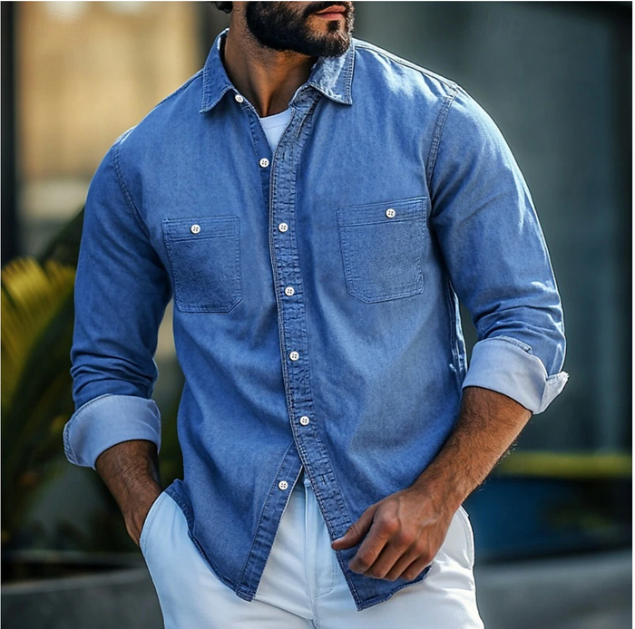 Erwin | Slim Fit Baumwoll-Denimhemden mit nachhaltigem Design für stilvollen Komfort